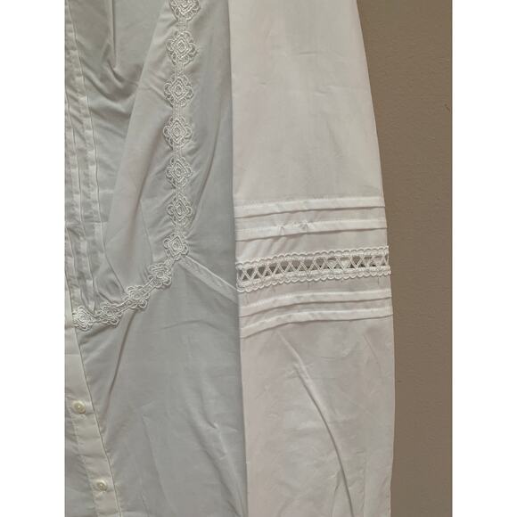 NWT Max Studio White Tuxedo Blouse Size Small - Picture 3 of 9